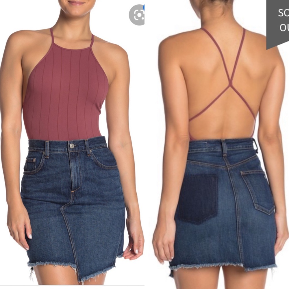 NWOT Free People Bridget Bodysuit Wine Backless